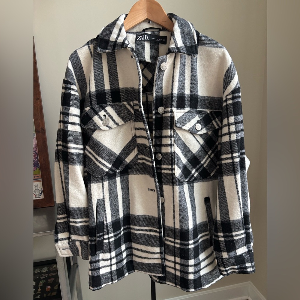 Zara plaid sweater jacket